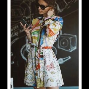 Zara printed mini dress size M NWT